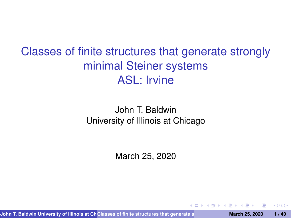 Classes of Finite Structures That Generate Strongly Minimal Steiner Systems