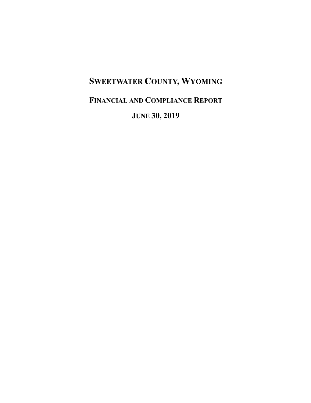 Financial and Compliance Report June 30, 2019