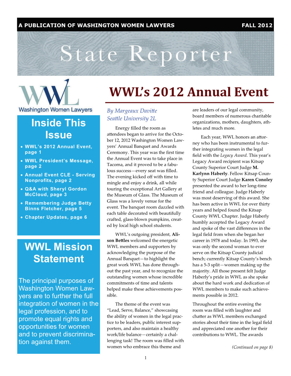 WWL's 2012 Annual Event