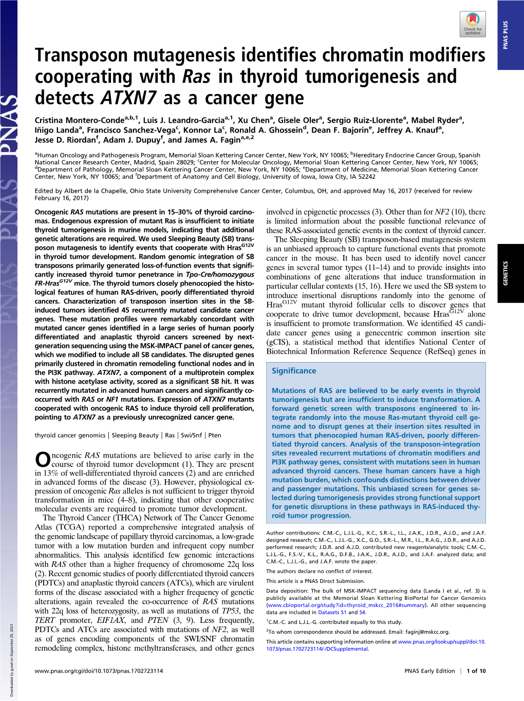 Transposon Mutagenesis Identifies Chromatin Modifiers Cooperating