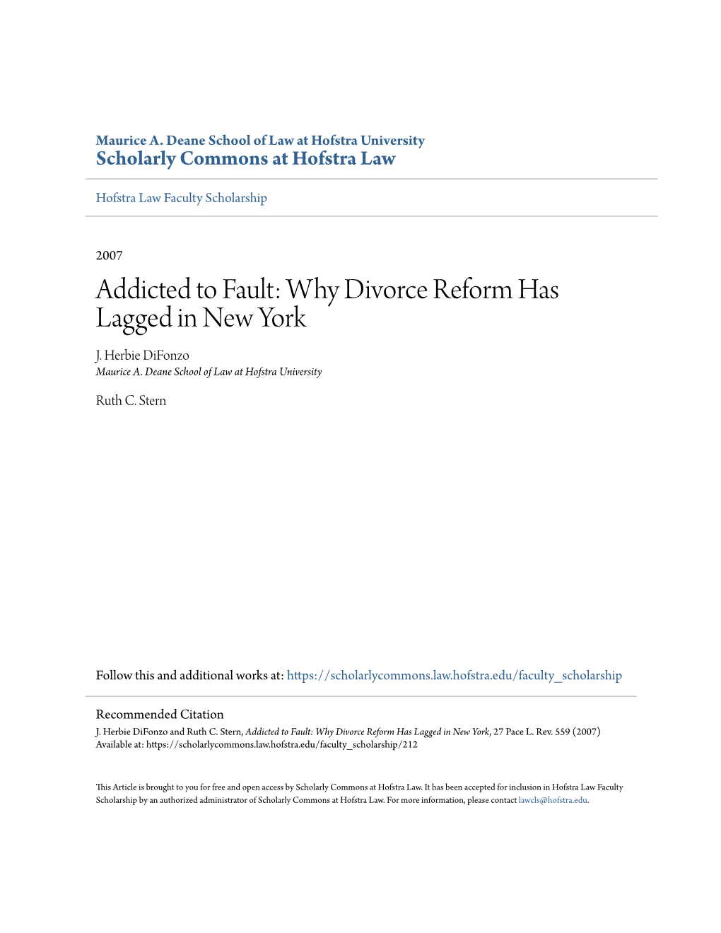 Why Divorce Reform Has Lagged in New York J