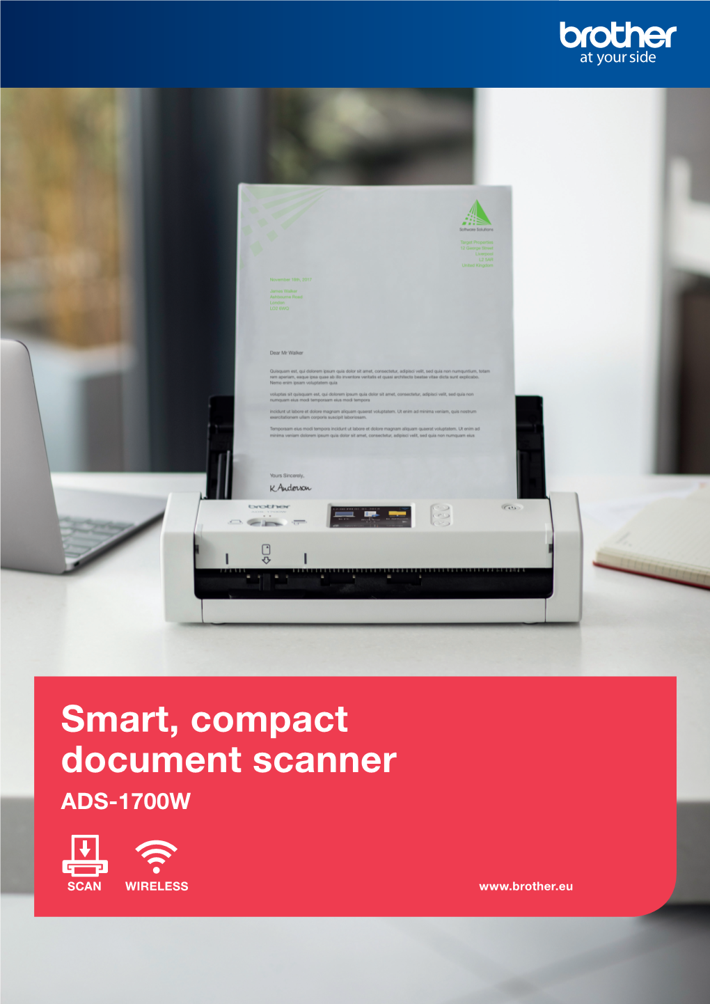 Smart, Compact Document Scanner ADS-1700W