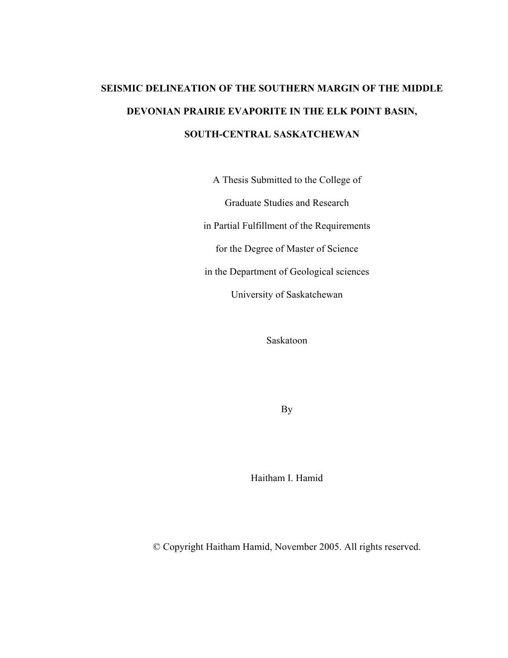 Seismic Delineation of the Southern Margin of the Middle Devonian Prairie Evaporite in the Elk Point Basin, South-Central Saska