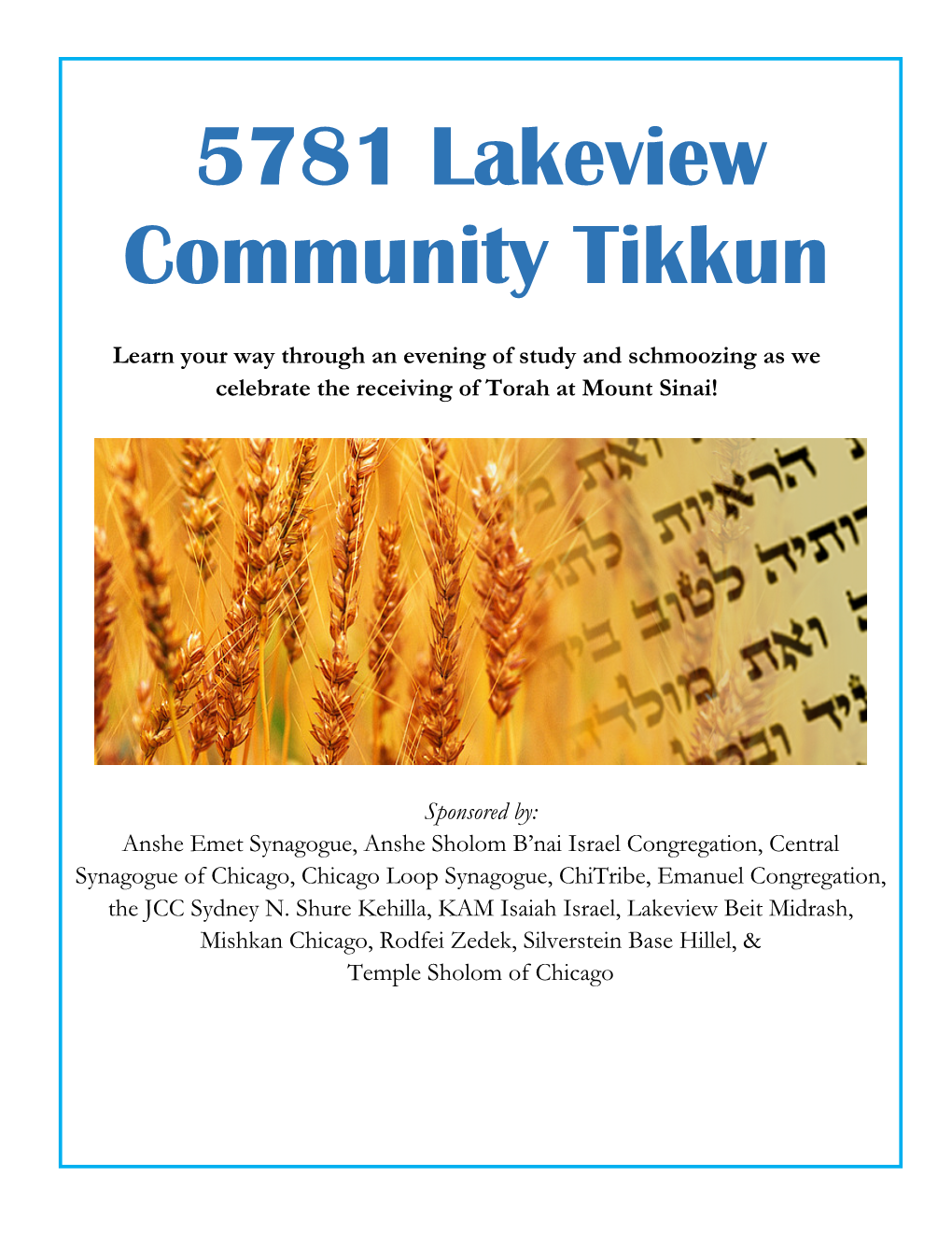 5781 Lakeview Community Tikkun