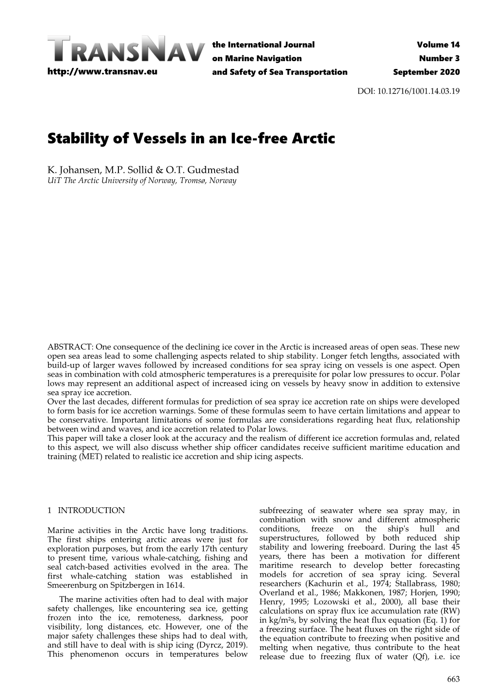 Stability of Vessels in an Ice-Free Arctic