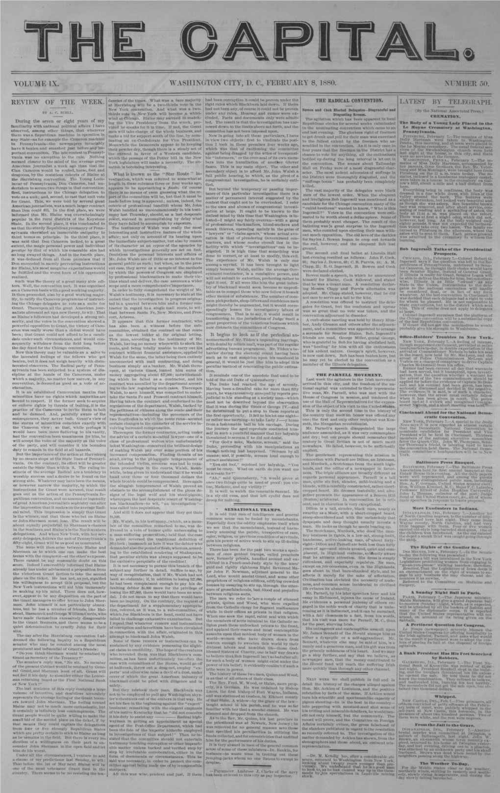 Volume Ix. Washington City, D. C., February 8, 1880