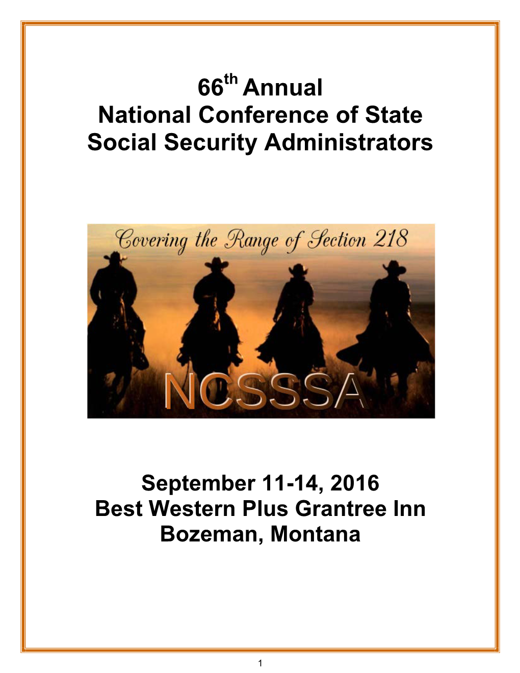 66 Annual National Conference of State Social Security Administrators