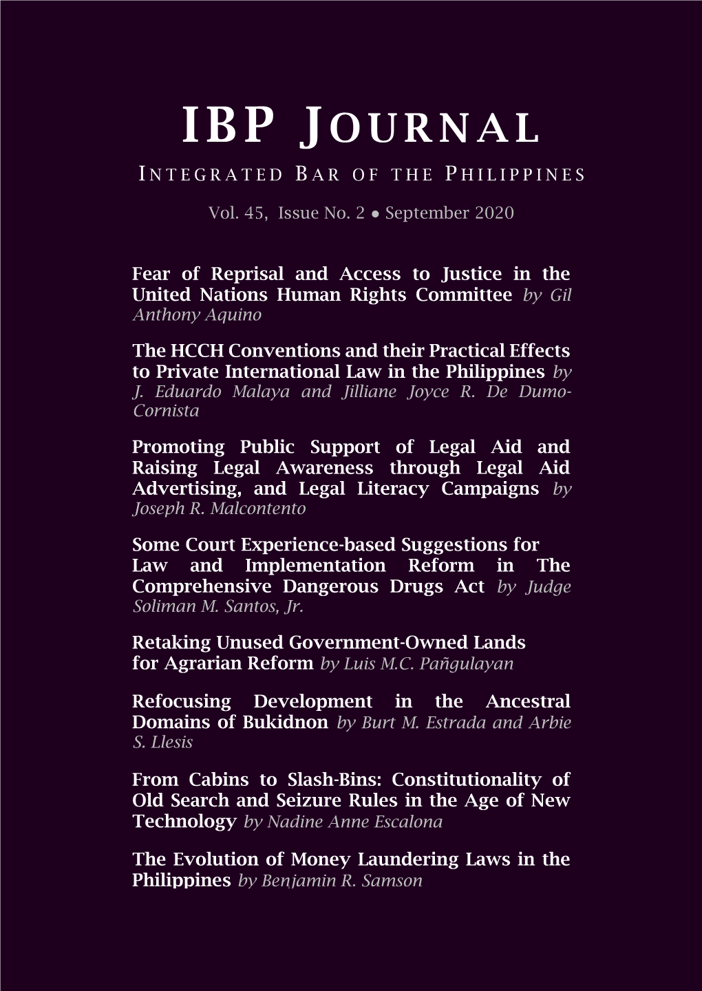 Ibp Journal Integrated Bar of the Philippines