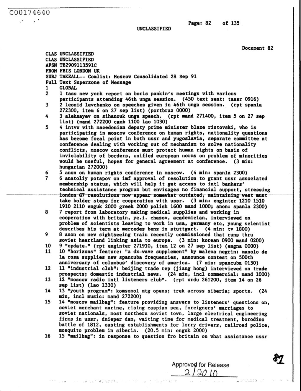 C00174640 Page: 82 of 135 UNCLASSIFIED