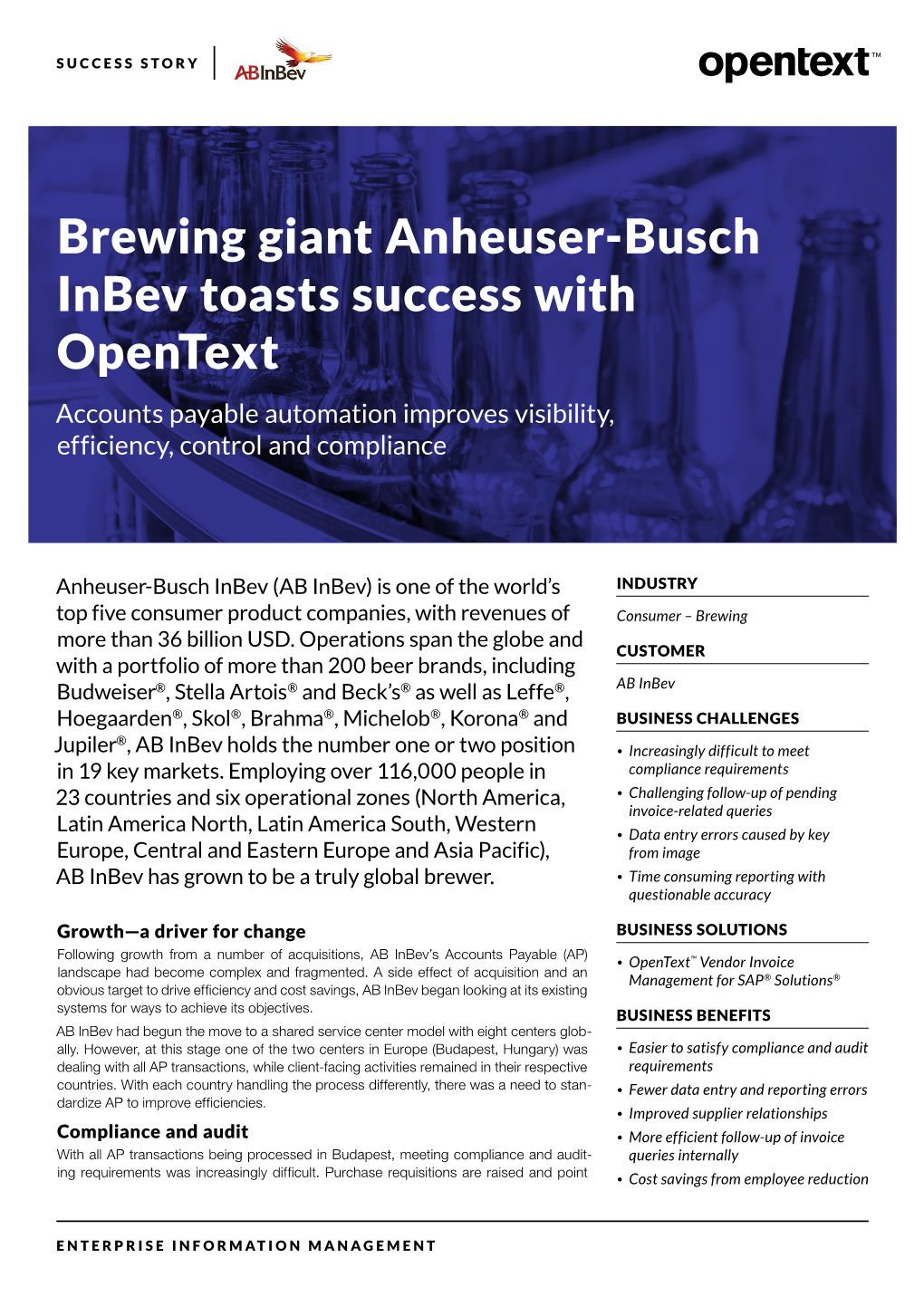 Opentext Abinbev Customer Success Story