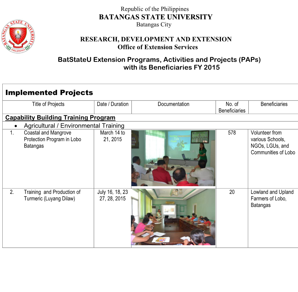 Republic of the Philippines BATANGAS STATE UNIVERSITY Batangas City