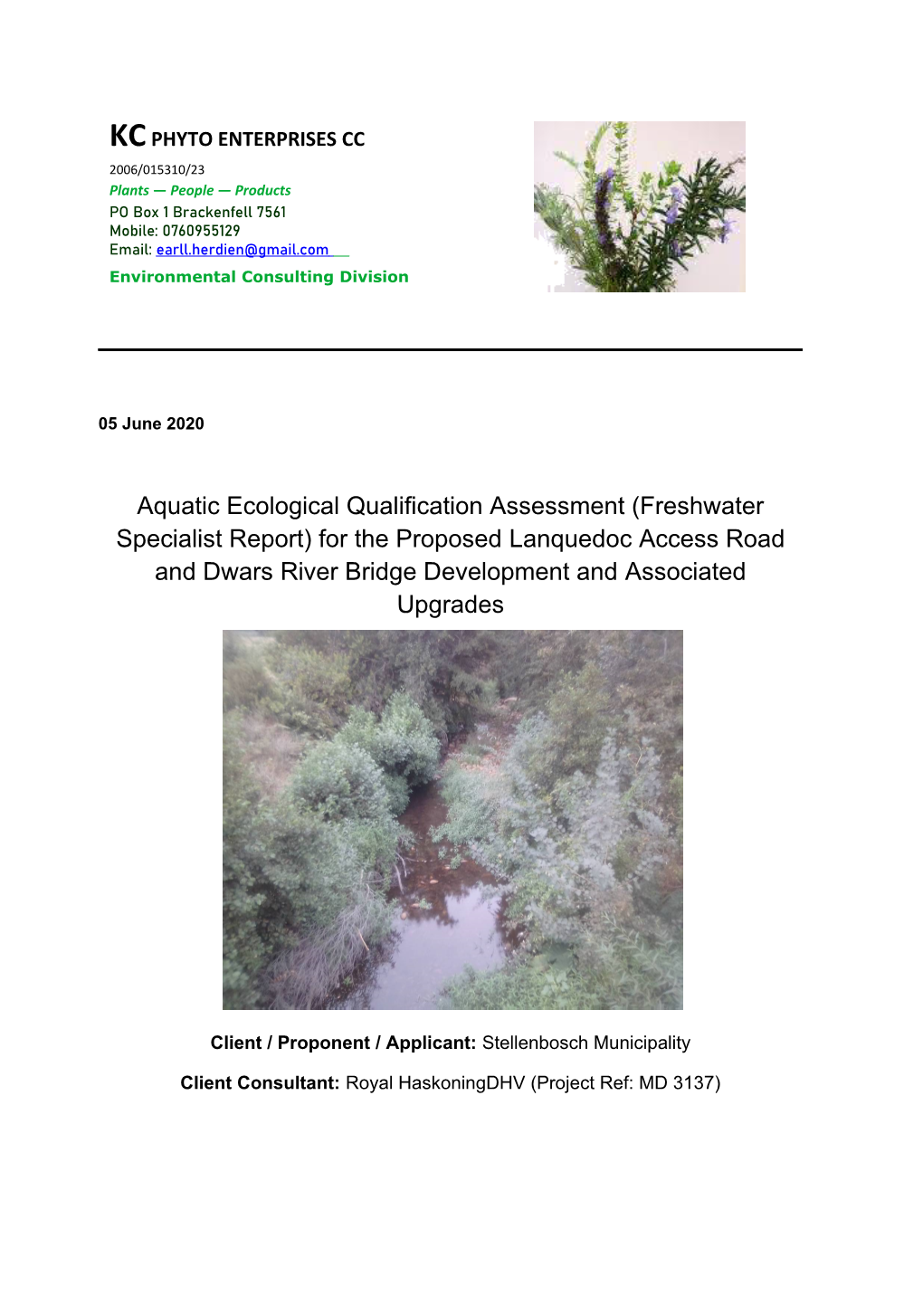 Aquatic Ecological Qualification Assessment (Freshwater