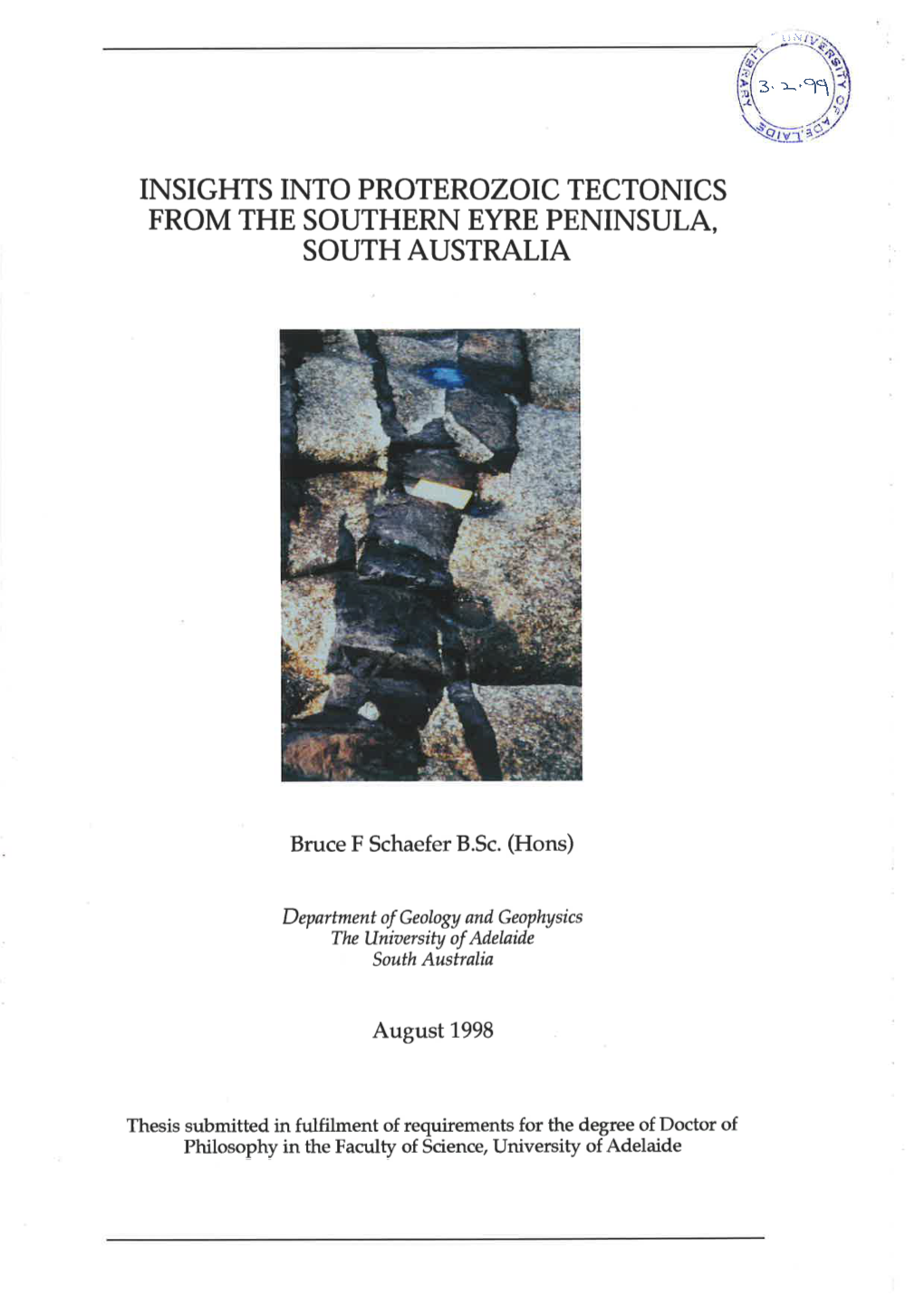 Insights Into Proterozoic Tectonics from the Southern Eyre Peninsula, South Australia