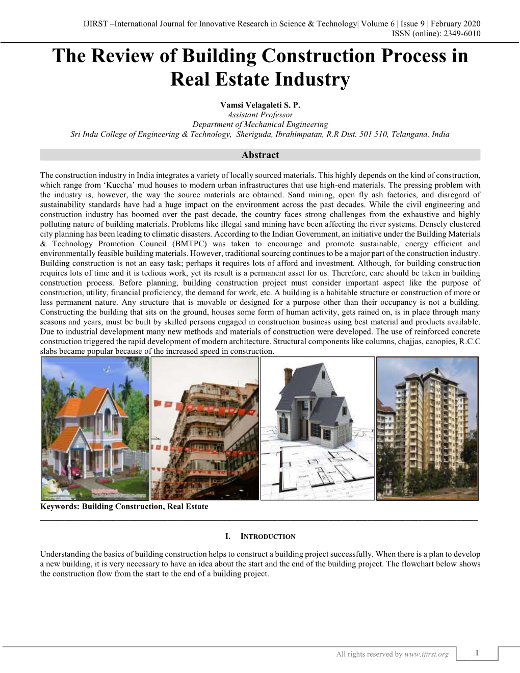 The Review of Building Construction Process in Real Estate Industry (IJIRST/ Volume 6 / Issue 9 / 001)