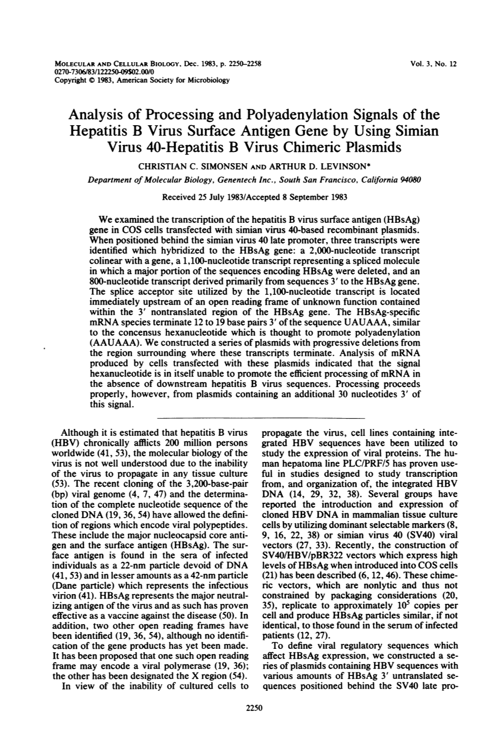 Analysis of Processing and Polyadenylation Signals of The