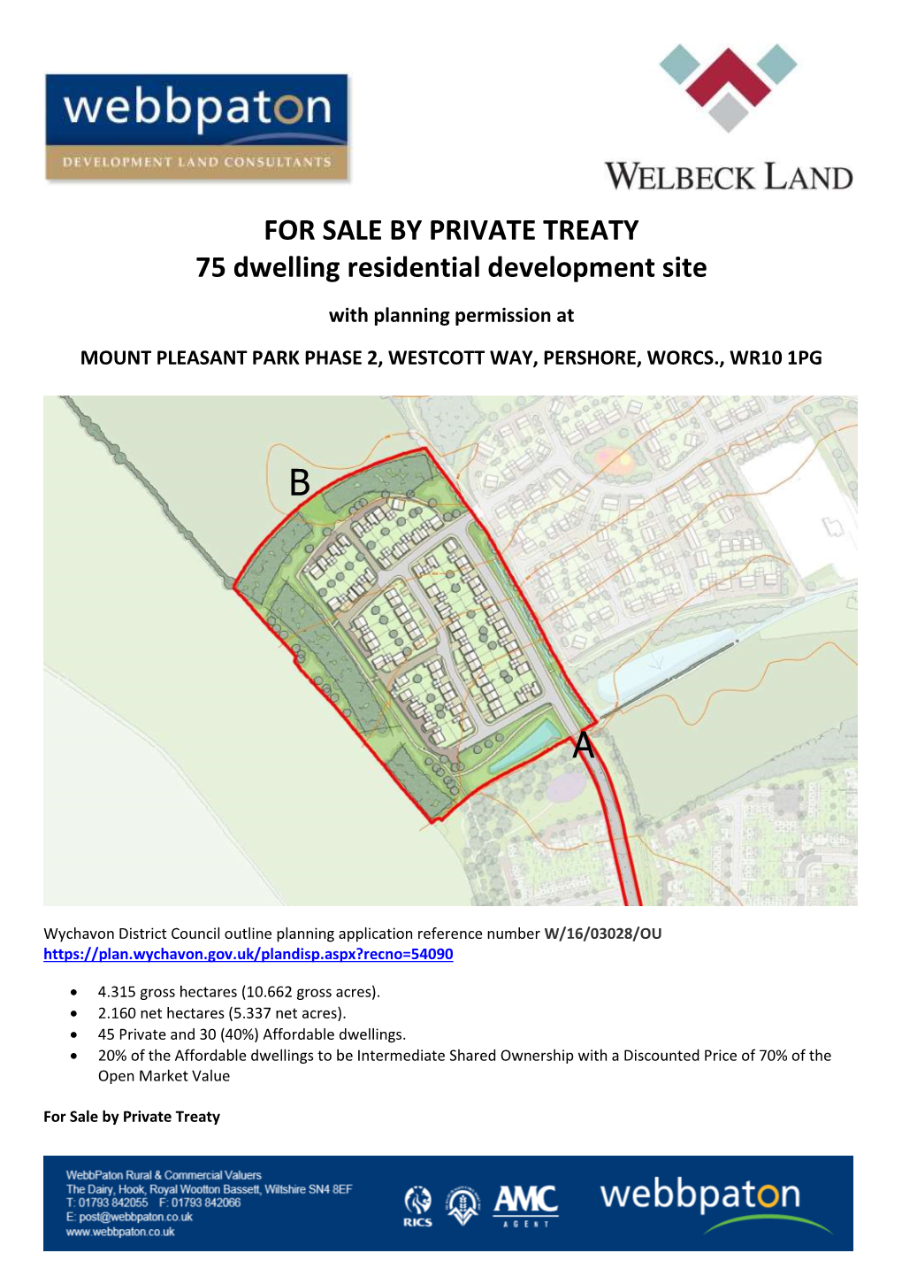 FOR SALE by PRIVATE TREATY 75 Dwelling Residential Development Site