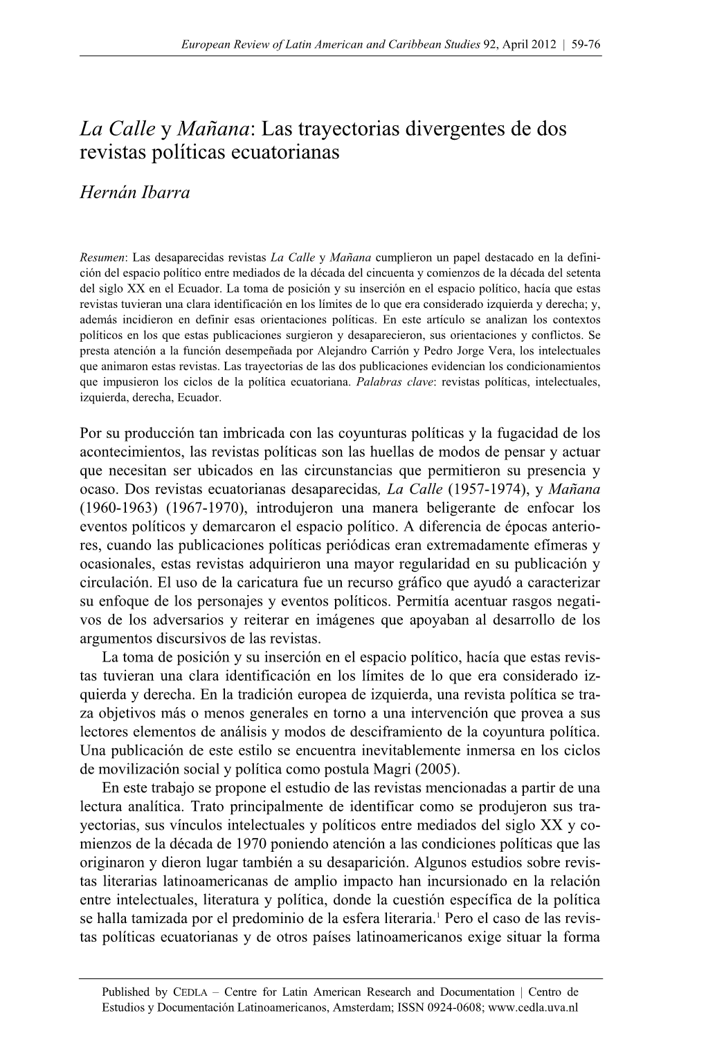 Las Trayectorias Divergentes De Dos Revistas Políticas Ecuatorianas