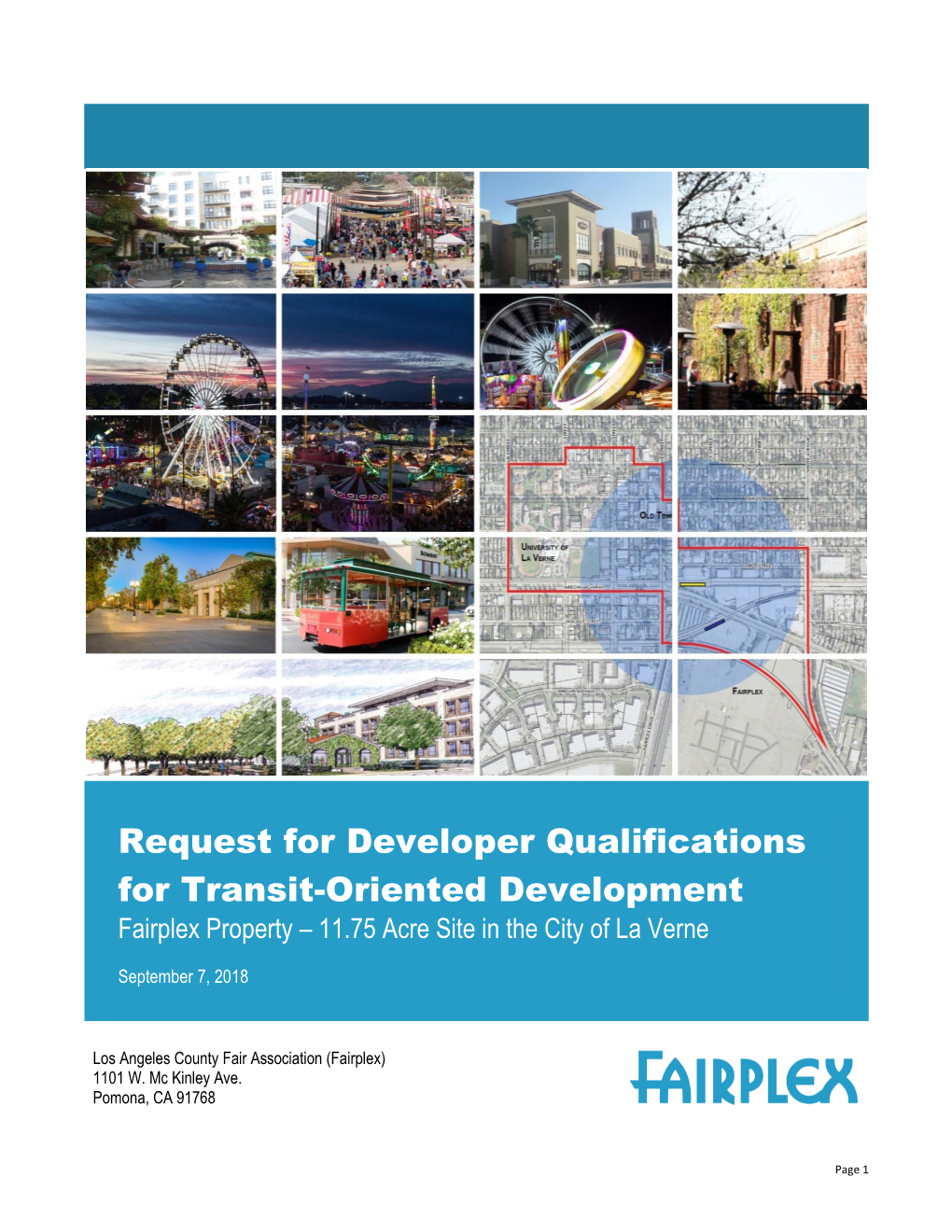 Request for Developer Qualifications for Transit-Oriented Development Fairplex Property – 11.75 Acre Site in the City of La Verne