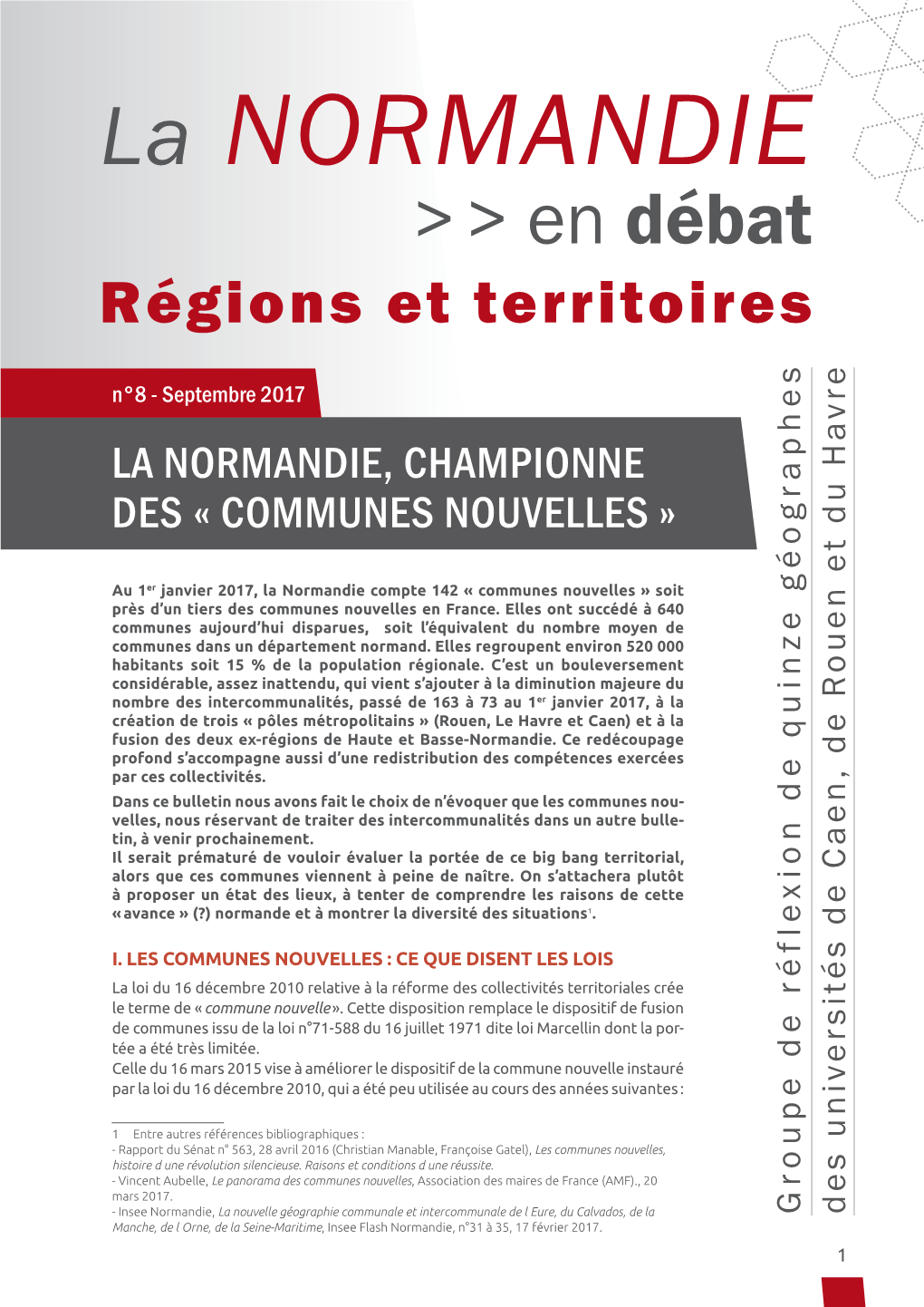 La Normandie, Championne Des « Communes Nouvelles »