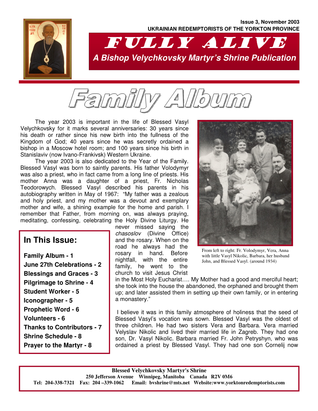 Newsletter Nov2003