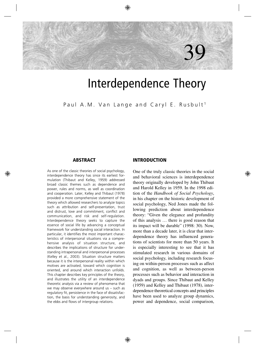 Interdependence Theory