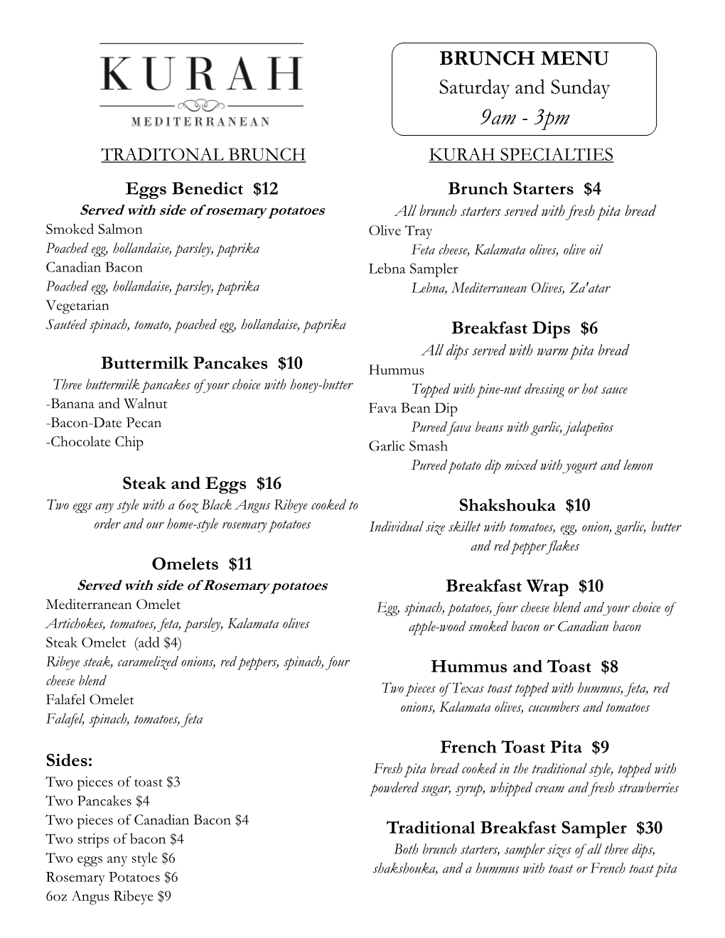 Download Brunch Menu