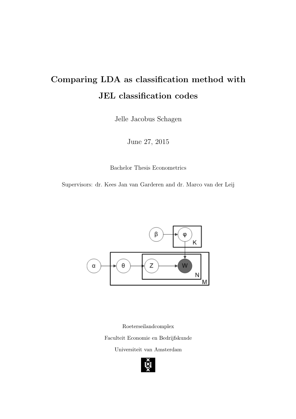 Comparing LDA As Classification Method with JEL Classification Codes