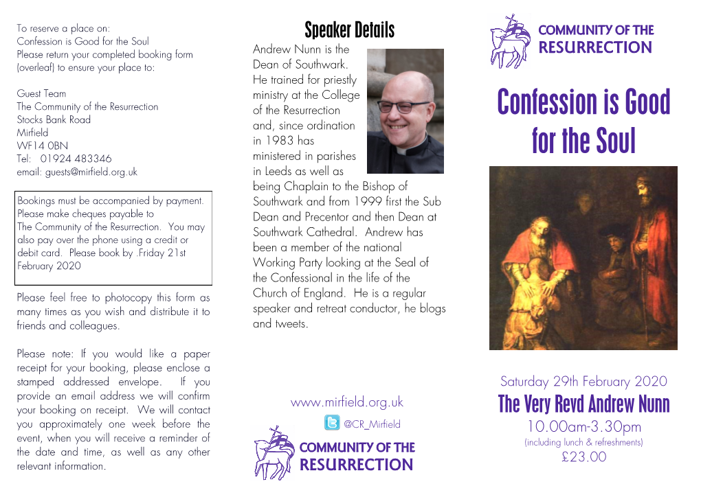 Confession Is Good for the Soul Flyer 29.02.2020