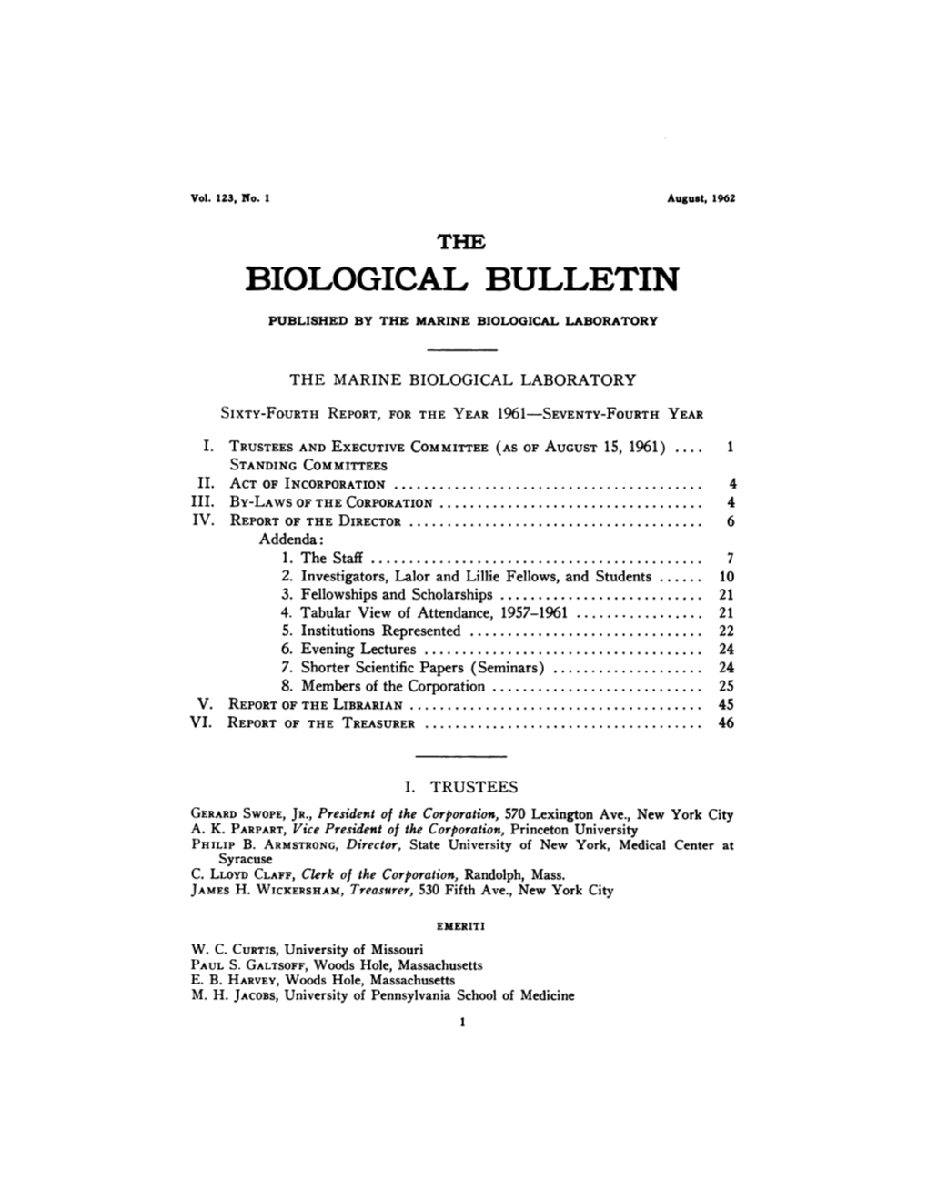 Mblannualreports1961.Pdf (4.574Mb)