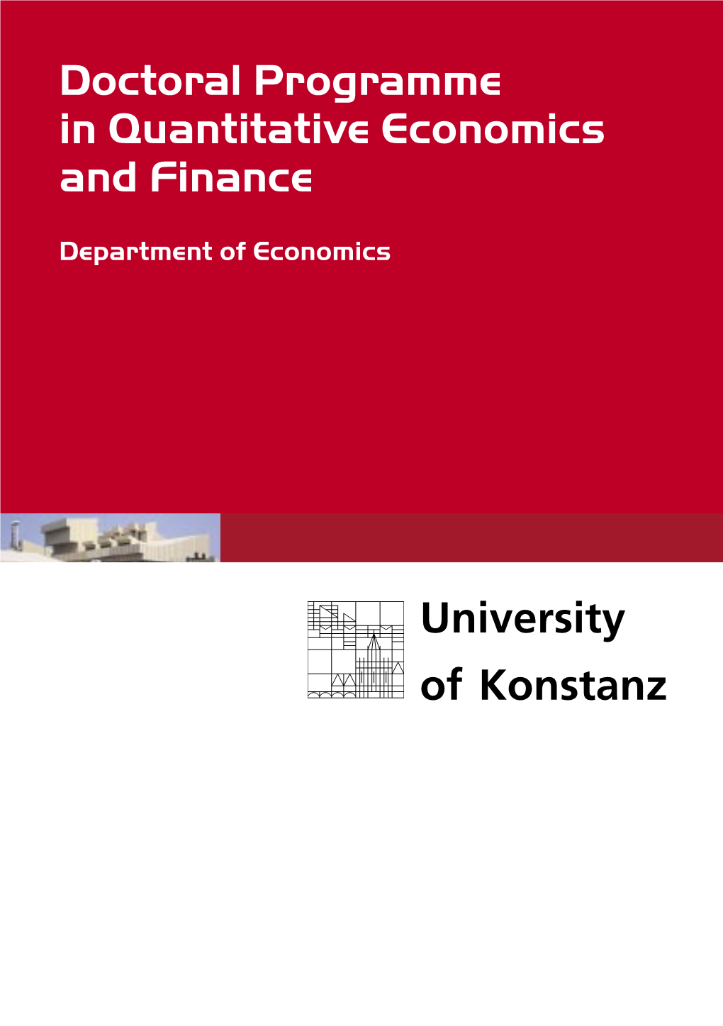 Doctoral Programme in Quantitative Economics and Finance