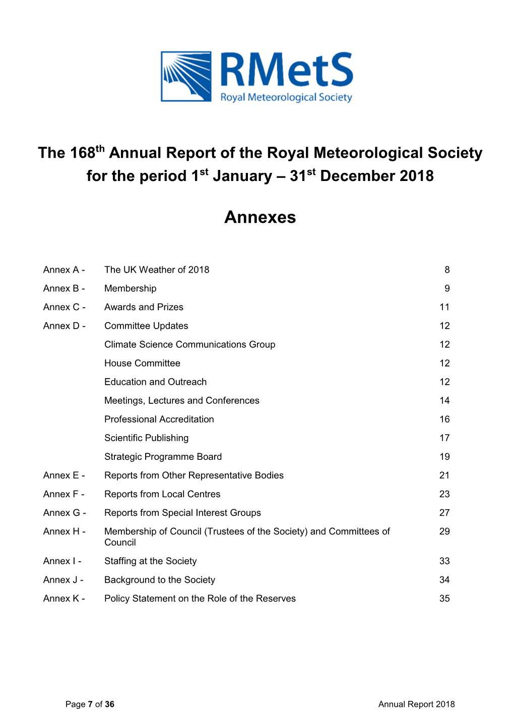Annual Report Annexes 2018