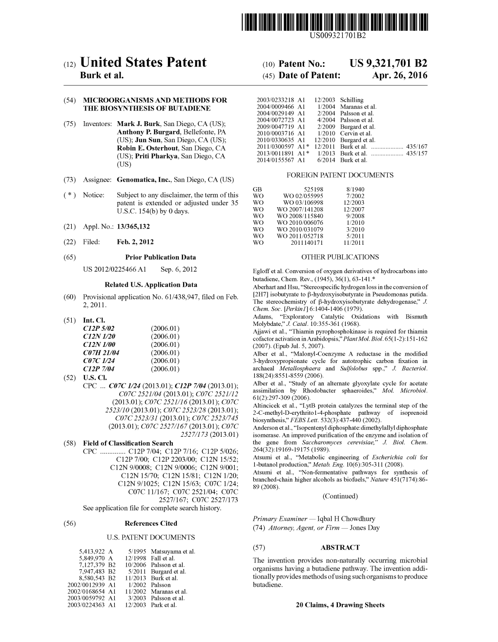 C12N 90008, C12N 9.0006, C12N 9001: E""SE"E"Suml Et Al., On-Termentative Painways Ior Synthesis O Di2