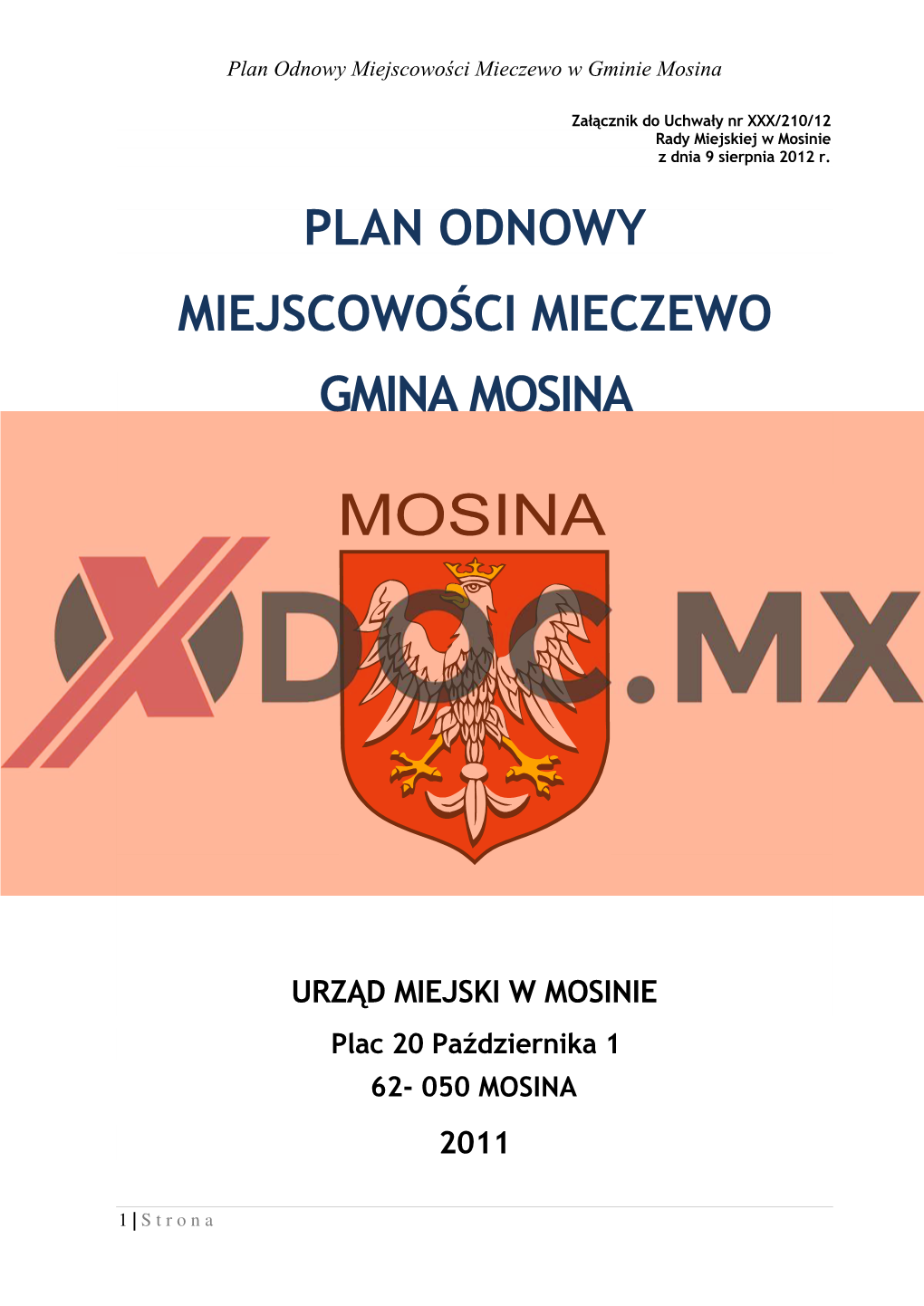 Plan Odnowy Miejscowości Mieczewo Gmina Mosina