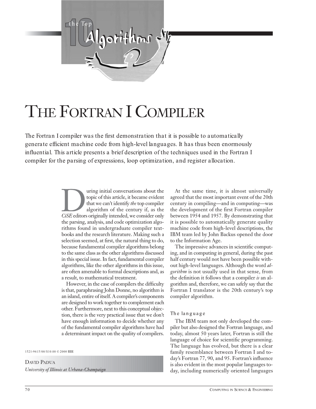 The Fortran I Compiler
