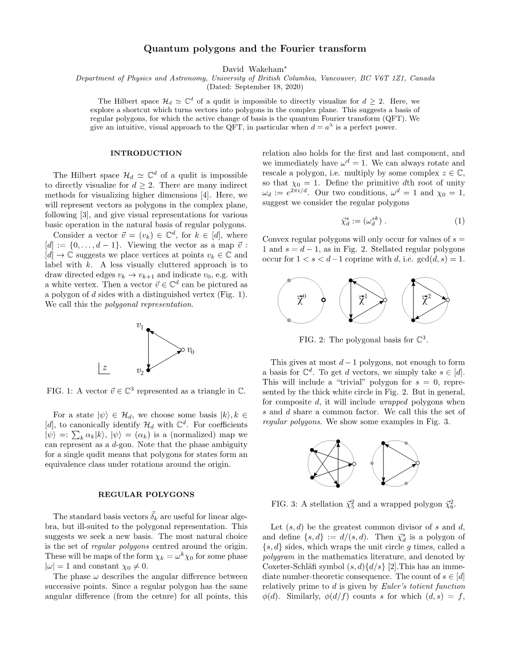 Quantum Polygons and the Fourier Transform