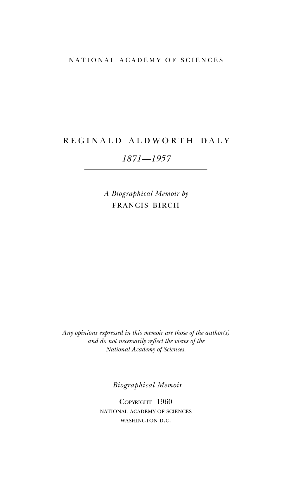 Reginald Aldworth Daly