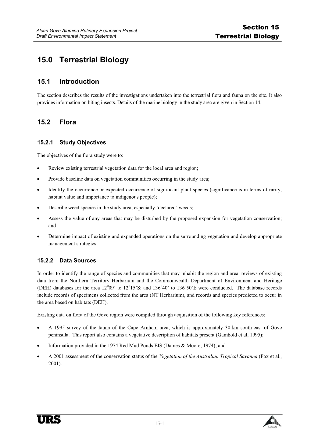 15.0 Terrestrial Biology