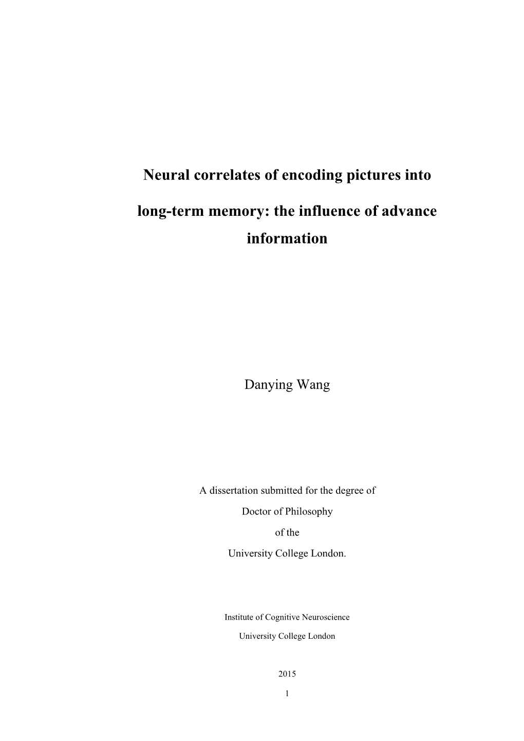 Neural Correlates of Encoding Pictures Into Long-Term Memory: the Influence of Advance Information