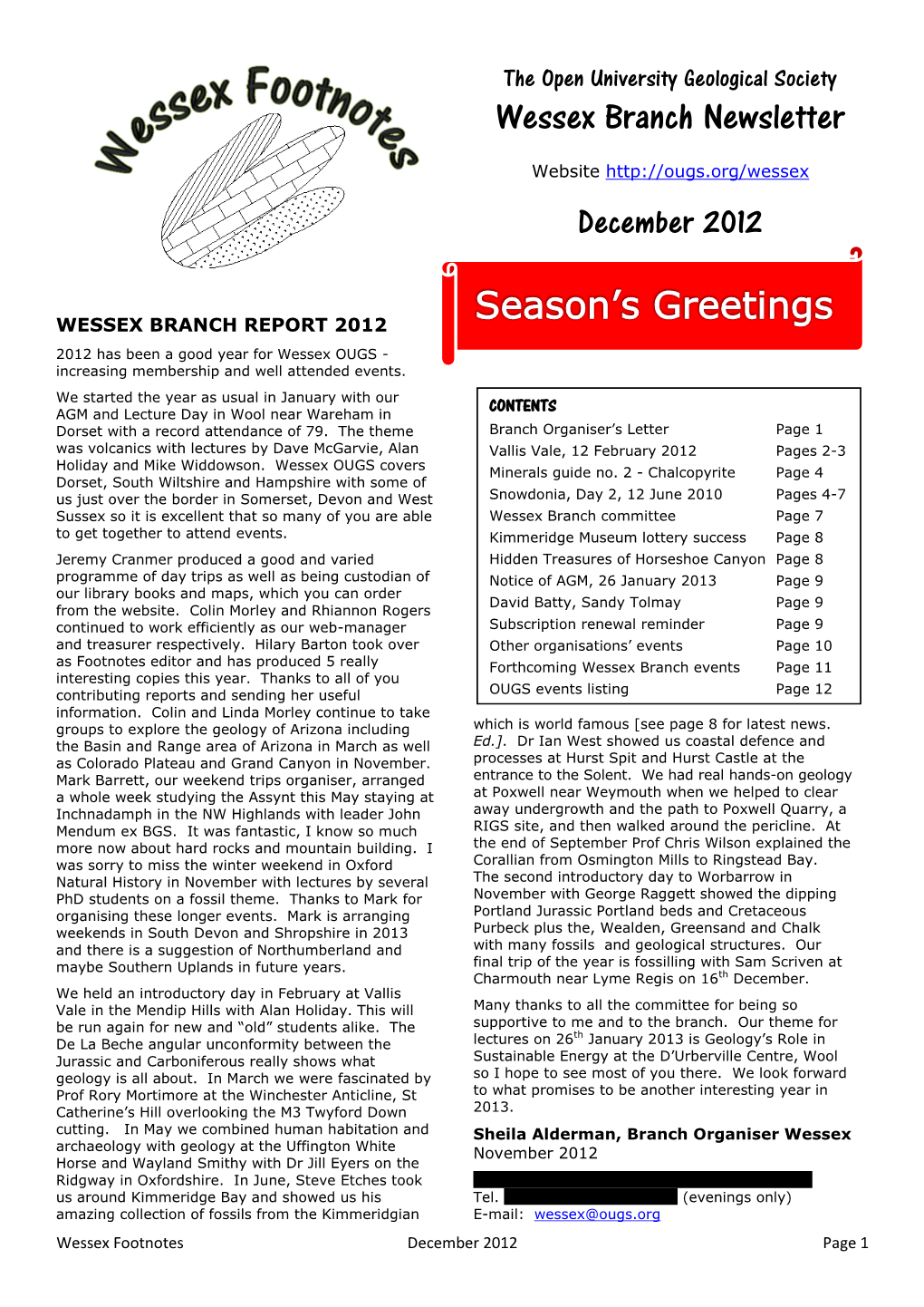 Wessex Branch Newsletter