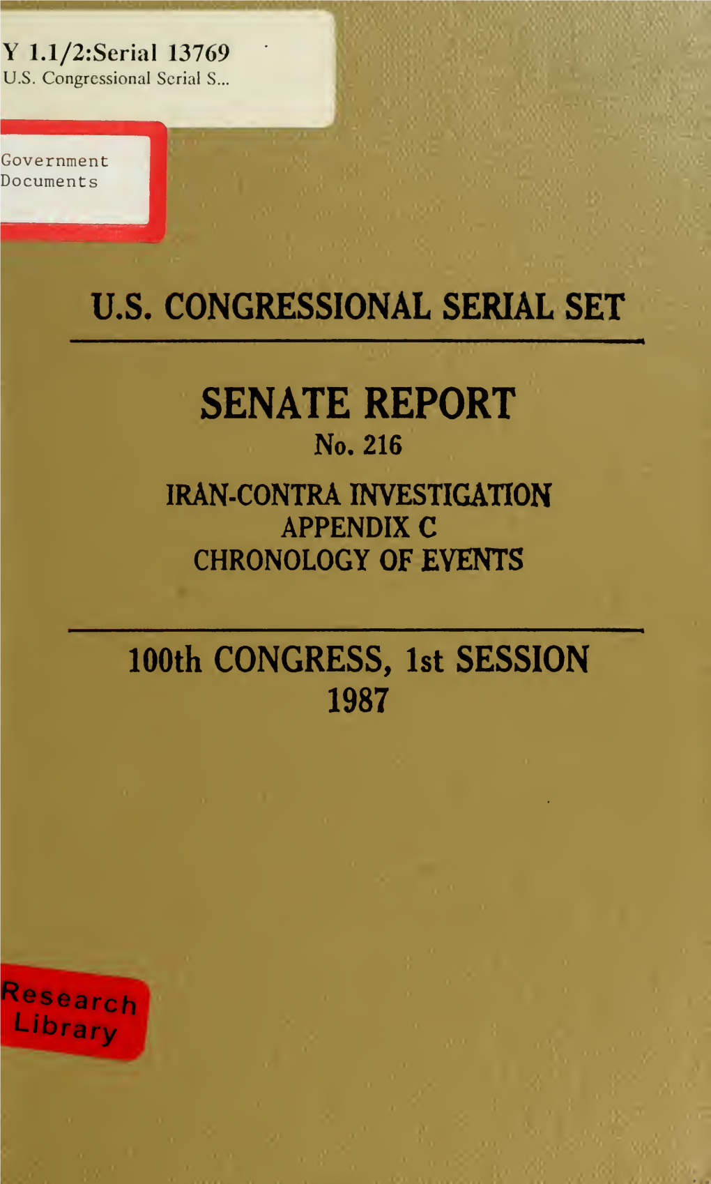 Report of the Congressional Committees Investigating the Iran-Contra Affair