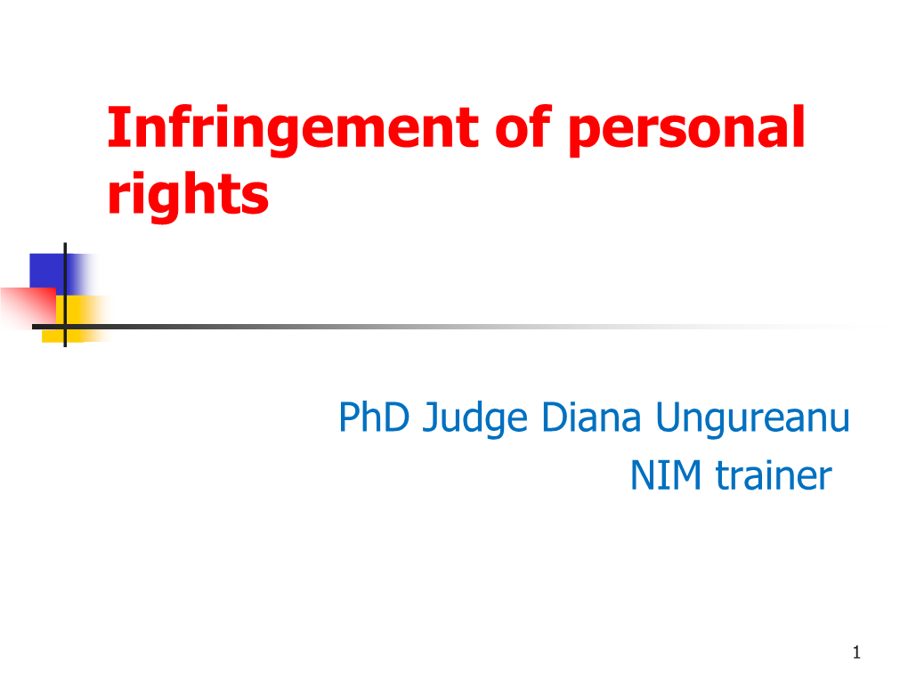 Infringement of Personal Rights