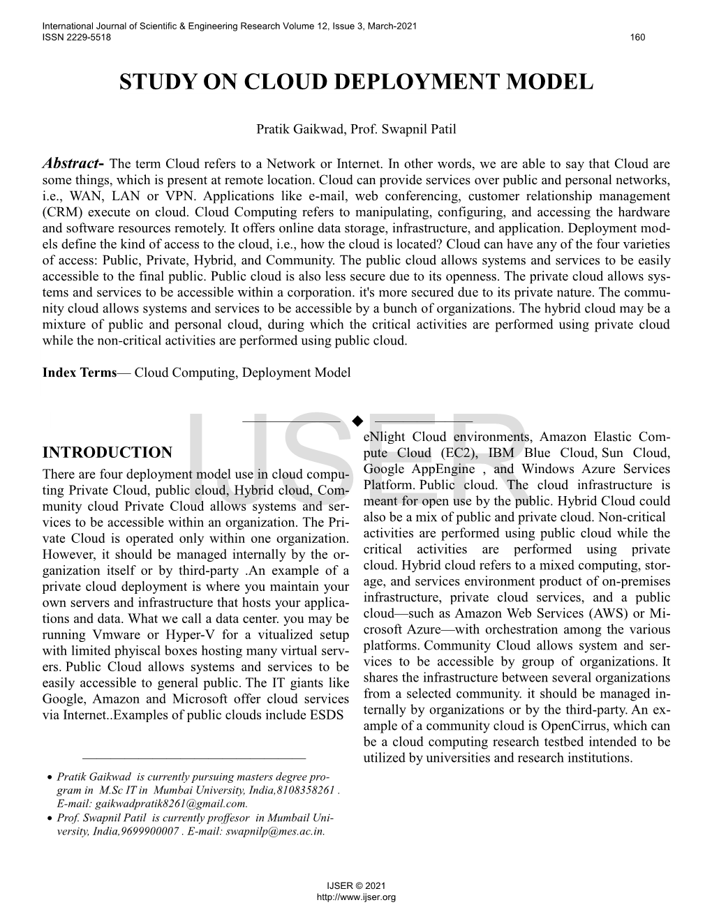 Study on Cloud Deployment Model