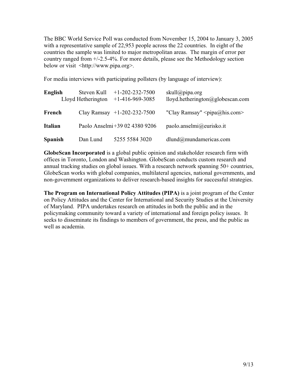 Methodology/Survey Partners