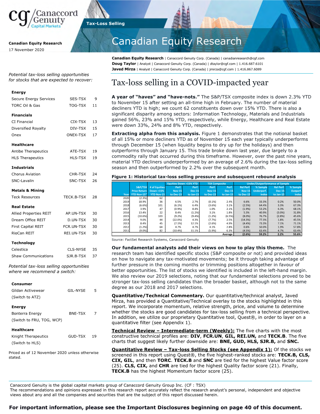 Canadian Equity Research Canadian Equity Research 17 November 2020