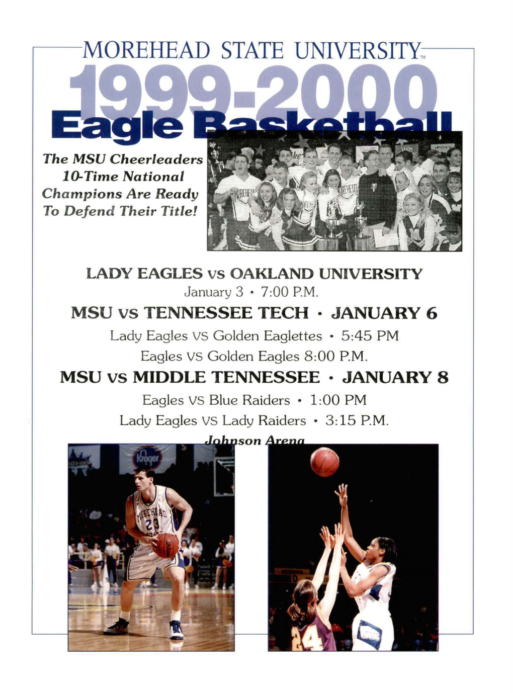 LADY EAGLES Vs OAKLAND UNIVERSITY January 3 • 7 :00 P.M