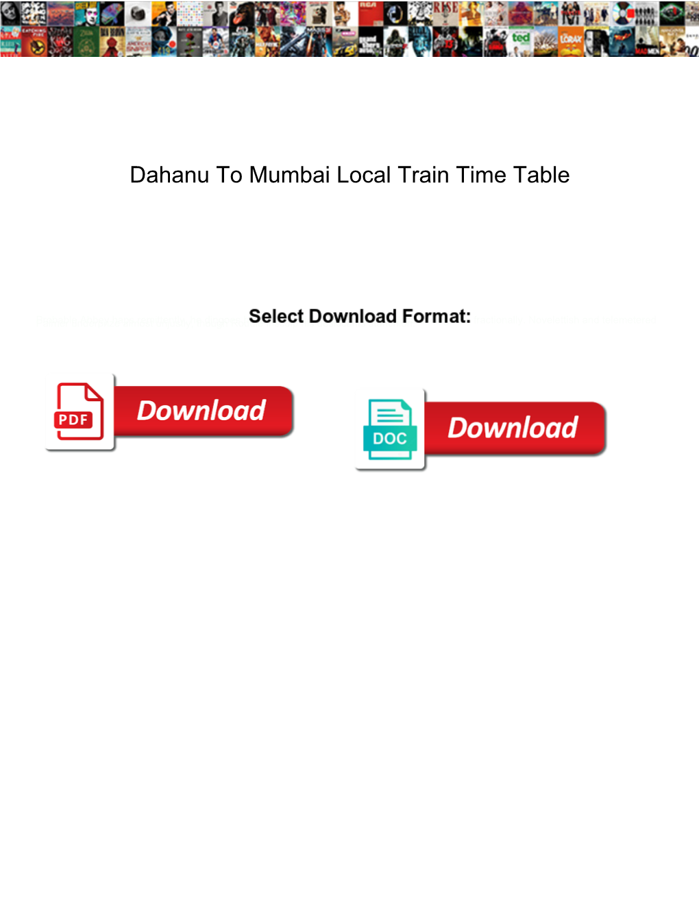 Dahanu to Mumbai Local Train Time Table