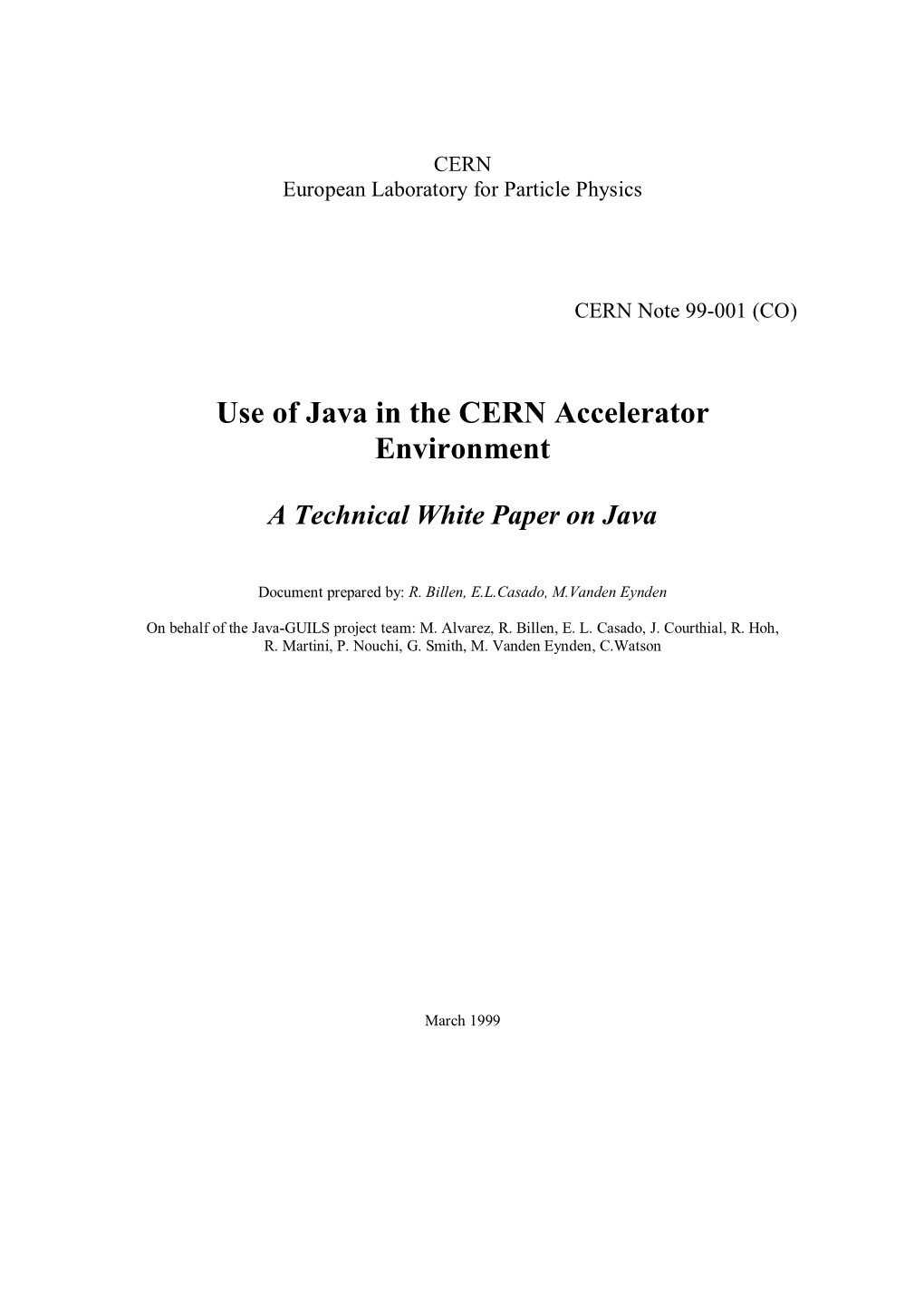 Use of Java in the CERN Accelerator Environment
