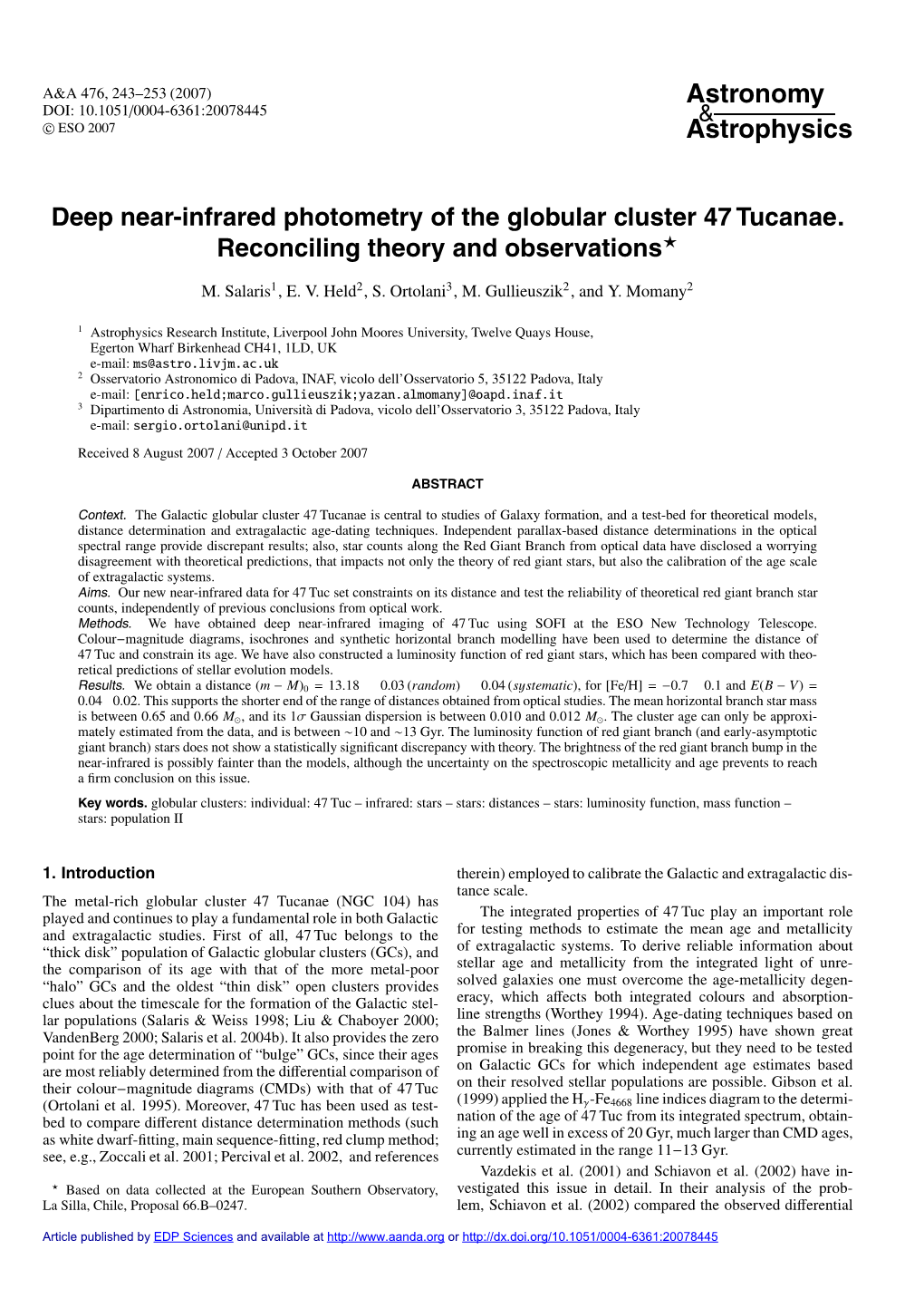 Deep Near-Infrared Photometry of the Globular Cluster 47 Tucanae