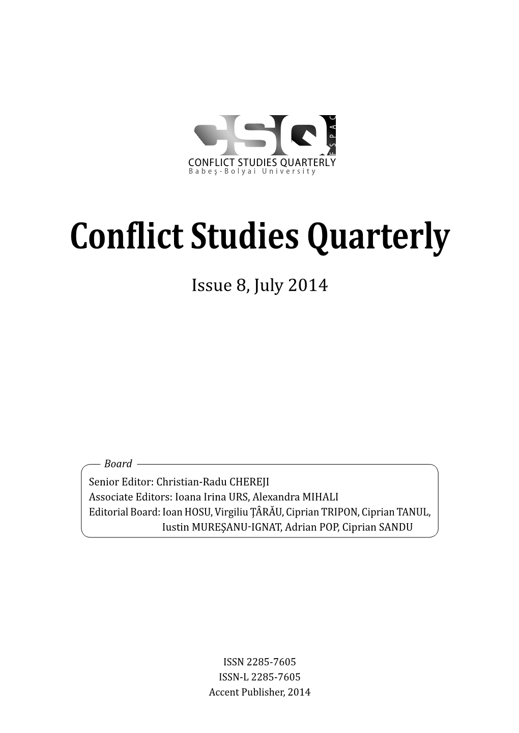 Conlict Studies Quarterly