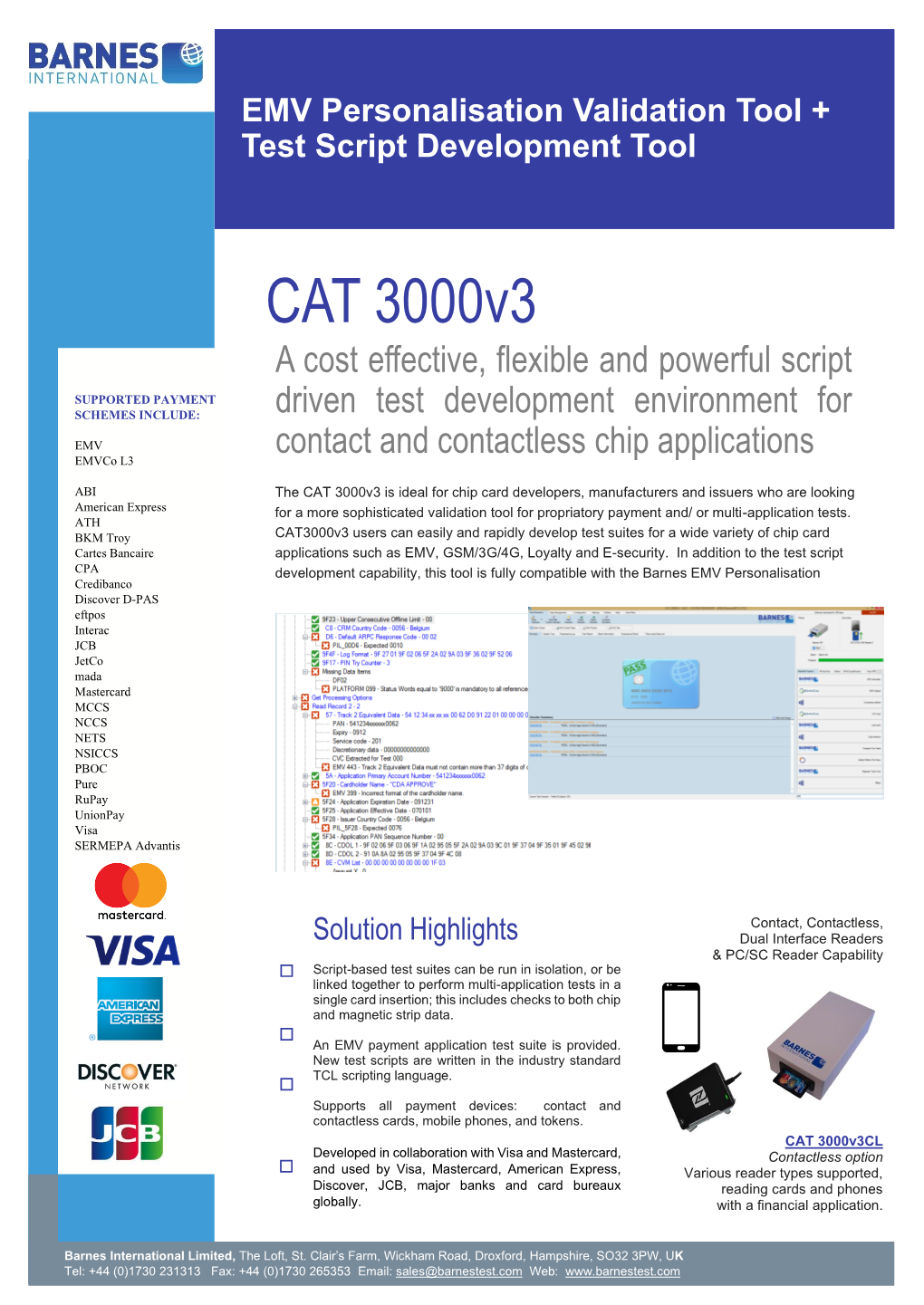 CAT 3000V3 a Cost Effective, Flexible and Powerful Script